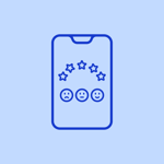 Mobile app displaying star rating and customer feedback options