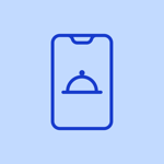 Mobile ordering app with food service icon