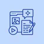 Website, image, video and document elements representing content that is being worked on